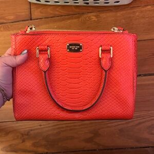 Michael Kors Red Snakeskin Purse
